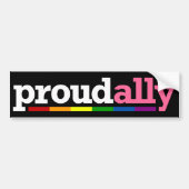 Proud Ally Black Bumpersticker (Voorkant)