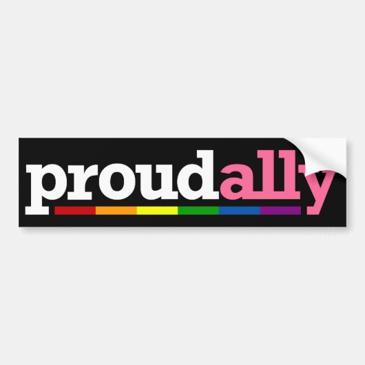 Proud Ally Black Bumpersticker (Voorkant)