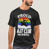 Proud Ally Club Member Cat Rainbow Gay Pride Lesbi T-shirt (Voorkant)
