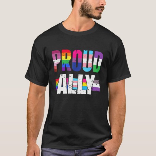 Proud Ally For Gay Pride Month Transgender Flag D T-shirt (Voorkant)