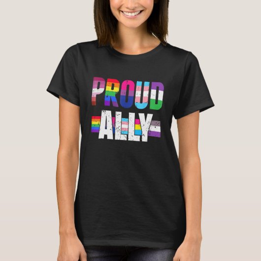 Proud Ally For Gay Pride Month Transgender Flag D T-shirt (Voorkant)