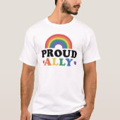 Proud Ally Gay Rights Support, Unisex White T-shirt (Voorkant)