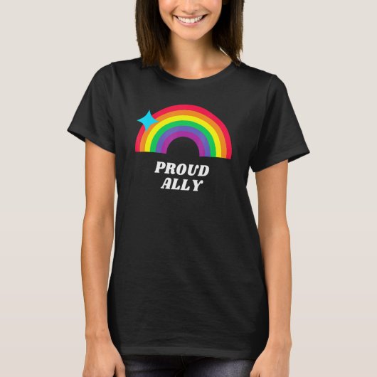 Proud Ally Lgbetq steunt lesbische bewustmakingsmi T-shirt (Voorkant)