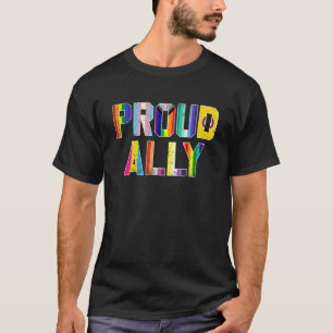 Proud Ally LGBT LGBTq Zwart Geschiedenis Gay Lesbi T-shirt