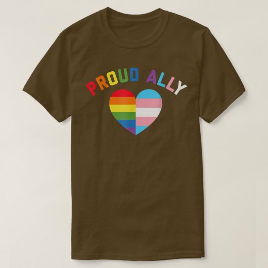 Proud Ally LGBT Rainbow Heart Gay Pride Month T-shirt (Design voorkant)