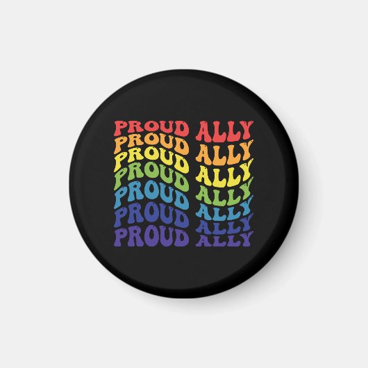 Proud Ally | LGBTQ | Gay Pride | Regenboog Magneet (Voorkant)