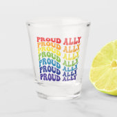 Proud Ally | LGBTQ | Gay Pride | Regenboog Shot Glas (Voorkant)