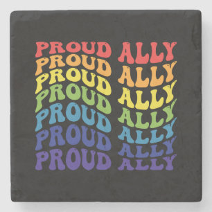 Proud Ally LGBTQ Gay Pride Regenboog Stenen Onderzetter