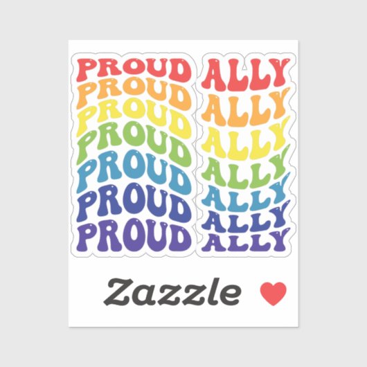 Proud Ally | LGBTQ | Gay Pride | Regenboog Sticker (Vel)