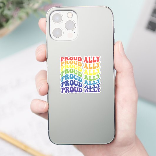 Proud Ally | LGBTQ | Gay Pride | Regenboog Sticker (Telefoon)