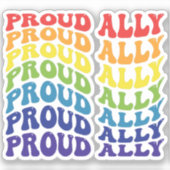 Proud Ally | LGBTQ | Gay Pride | Regenboog Sticker (Voorkant)