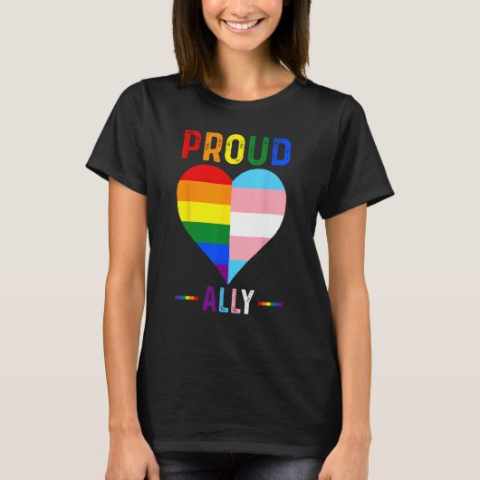 Proud Ally LGBTQ+ Pride month LGBT Flag Proud All T-shirt (Voorkant)