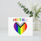 Proud Ally LGBTQAI Gay POC Transgender Pride Flag Briefkaart (Staand voorkant)