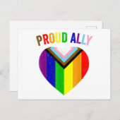Proud Ally LGBTQAI Gay POC Transgender Pride Flag Briefkaart (Voorkant / Achterkant)