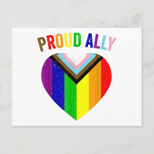 Proud Ally LGBTQAI Gay POC Transgender Pride Flag Briefkaart (Voorkant)