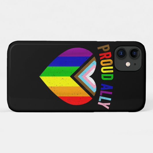 Proud Ally LGBTQAI Gay POC Transgender Pride Flag Case-Mate iPhone Case (Achterkant (horizontaal))