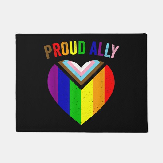 Proud Ally LGBTQAI Gay POC Transgender Pride Flag Deurmat (Voorkant)