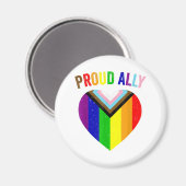 Proud Ally LGBTQAI Gay POC Transgender Pride Flag Magneet (Voorkant / Achterkant)