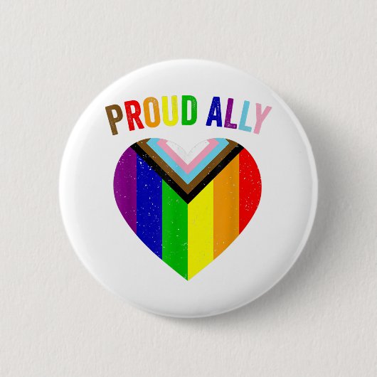 Proud Ally LGBTQAI Gay POC Transgender Pride Flag Ronde Button 5,7 Cm (Voorkant)