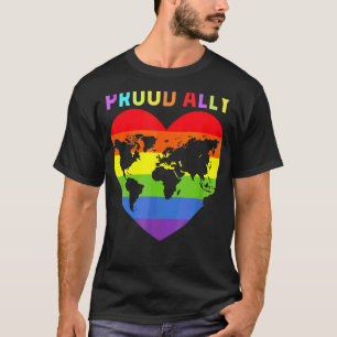 Proud Ally Pride Gay Lgbt Day Maand Parade Rainbo T-shirt