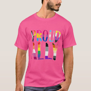 Proud Ally Pride Gay Lgbt Day Maand Parade Rainbow T-shirt