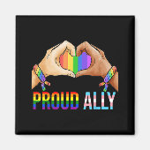 Proud Ally Pride LGBT Transgender Flag Heart Gay L Magneet (Voorkant)