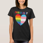 Proud Ally Pride Lgbt Transgender Flag Heart Gay L T-shirt (Voorkant)