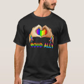 Proud Ally Pride Lgbt Transgender Flag Heart Gay L T-shirt (Voorkant)
