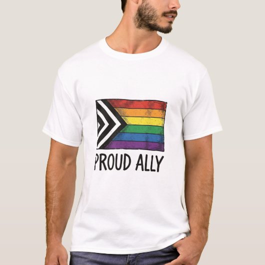 Proud Ally Pride-vlag Vector T-shirt ontwerp_1 (Voorkant)