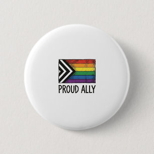Proud Ally Pride-vlag Vector T-shirt ontwerp_1 Ronde Button 5,7 Cm