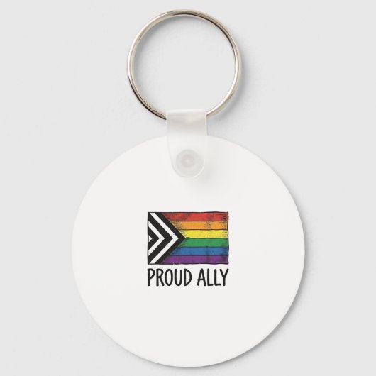 Proud Ally Pride-vlag Vector T-shirt ontwerp_1 Sleutelhanger (Voorkant)