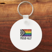 Proud Ally Pride-vlag Vector T-shirt ontwerp_1 Sleutelhanger (Voorkant)