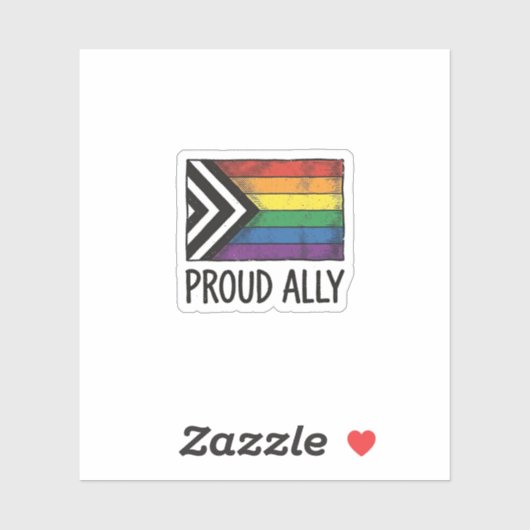 Proud Ally Pride-vlag Vector T-shirt ontwerp_1 Sticker (Vel)
