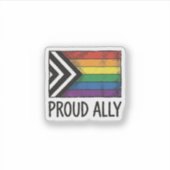 Proud Ally Pride-vlag Vector T-shirt ontwerp_1 Sticker (Voorkant)
