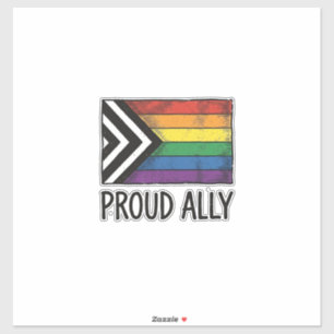 Proud Ally Pride-vlag Vector T-shirt ontwerp_1 Sticker