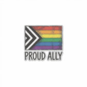 Proud Ally Pride-vlag Vector T-shirt ontwerp_1 Sticker (Voorkant)