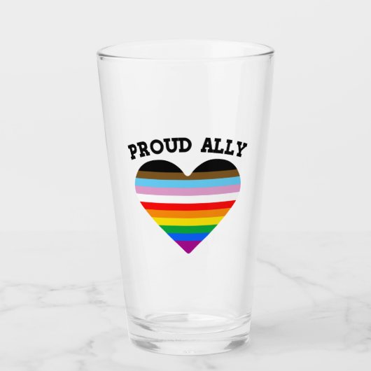 Proud Ally Progress Pride Glas (Voorkant)