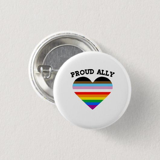 Proud Ally Progress Pride Ronde Button 3,2 Cm (Voorkant /achterkant)