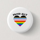 Proud Ally Progress Pride Ronde Button 3,2 Cm (Voorkant)