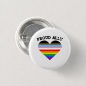 Proud Ally Progress Pride Ronde Button 3,2 Cm (Voorkant /achterkant)