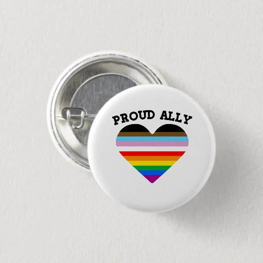 Proud Ally Progress Pride Ronde Button 3,2 Cm (Voorkant /achterkant)