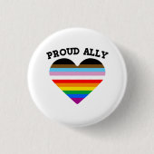 Proud Ally Progress Pride Ronde Button 3,2 Cm (Voorkant)