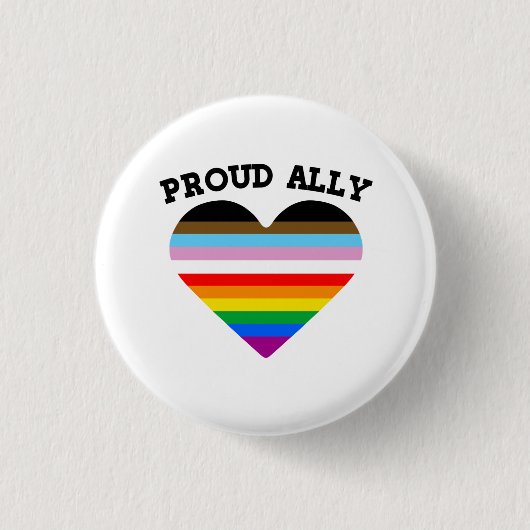 Proud Ally Progress Pride Ronde Button 3,2 Cm (Voorkant)
