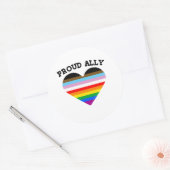Proud Ally Progress Pride Ronde Sticker (Envelop)