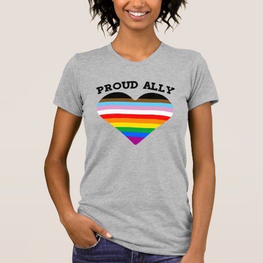 Proud Ally Progress Pride T-shirt (Voorkant)