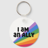 Proud Ally Rainbow Pride Month Sleutelhanger (Voorkant)