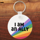 Proud Ally Rainbow Pride Month Sleutelhanger (Voorkant)