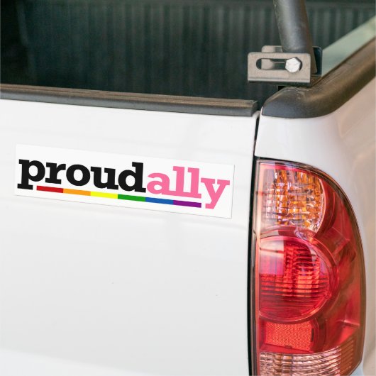 Proud Ally White Bumpersticker (Op Truck)