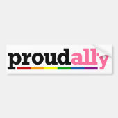 Proud Ally White Bumpersticker (Voorkant)