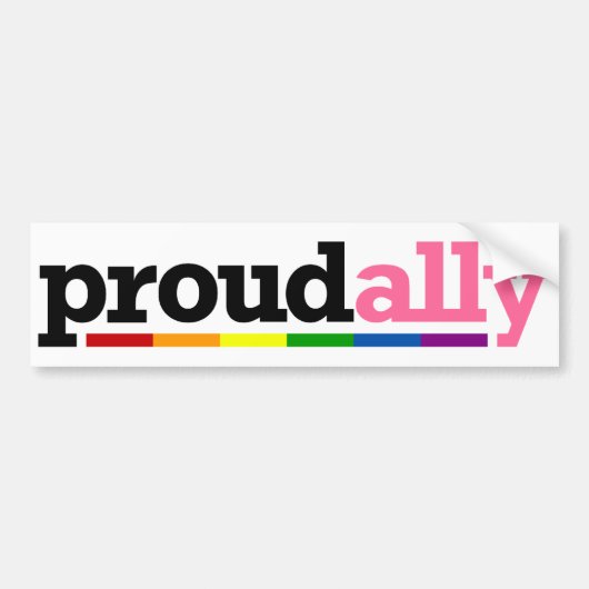 Proud Ally White Bumpersticker (Voorkant)